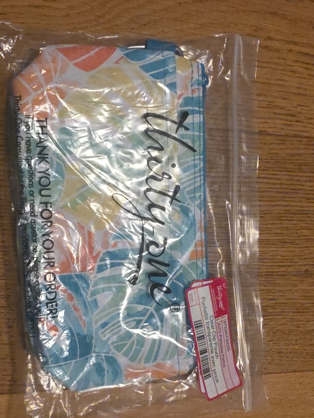 Thirty-One Clear Clip Pouch